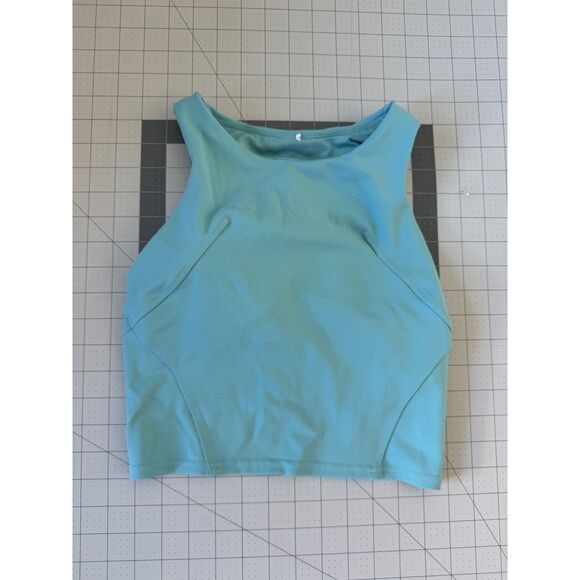 LULULEMON Tidal Teal Wunder Train Racerback Tank Top Shelf Bra Active Gym - Picture 1 of 2